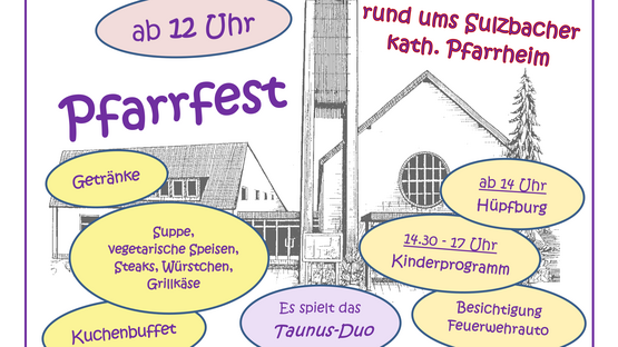 Einladungsplakat für das Fronleichnam Pfarrfest in Sulzbach 2024 